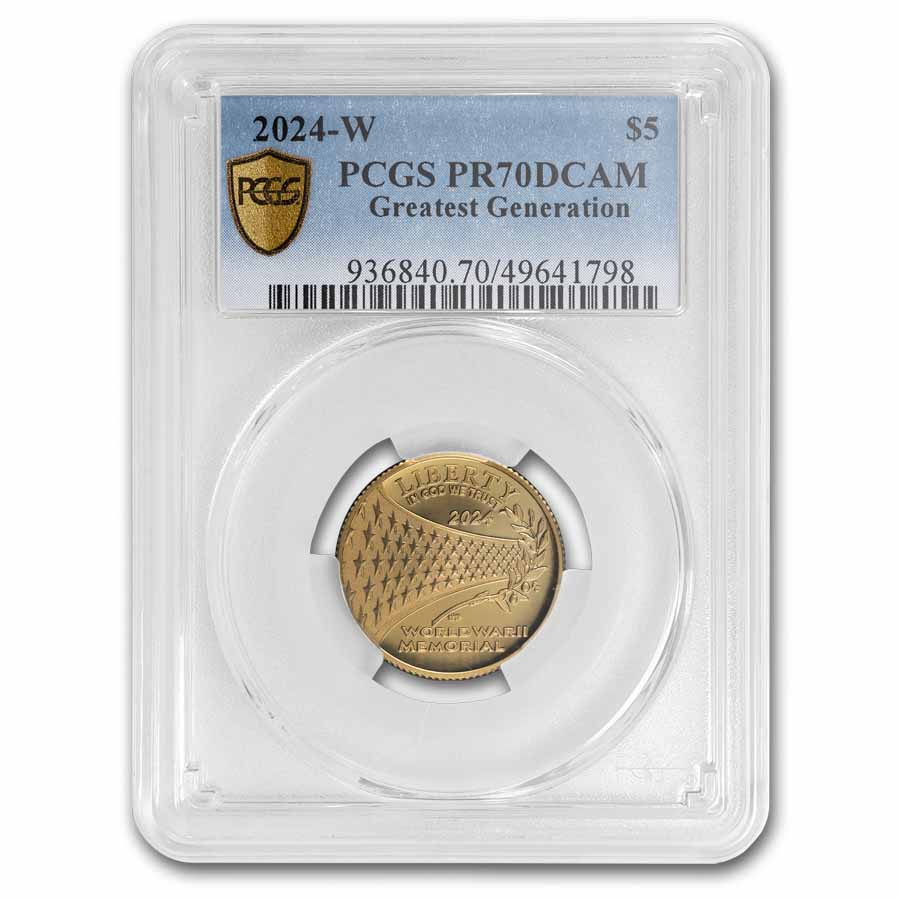 2024-W Gold World War II Memorial PR-70 PCGS