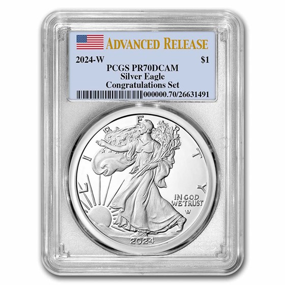 2024-W Proof Silver Eagle PR-70 PCGS (AR, Congratulations Set) 2024-W Proof Silver Eagle PR-70 PCGS (AR, Congratulations Set)