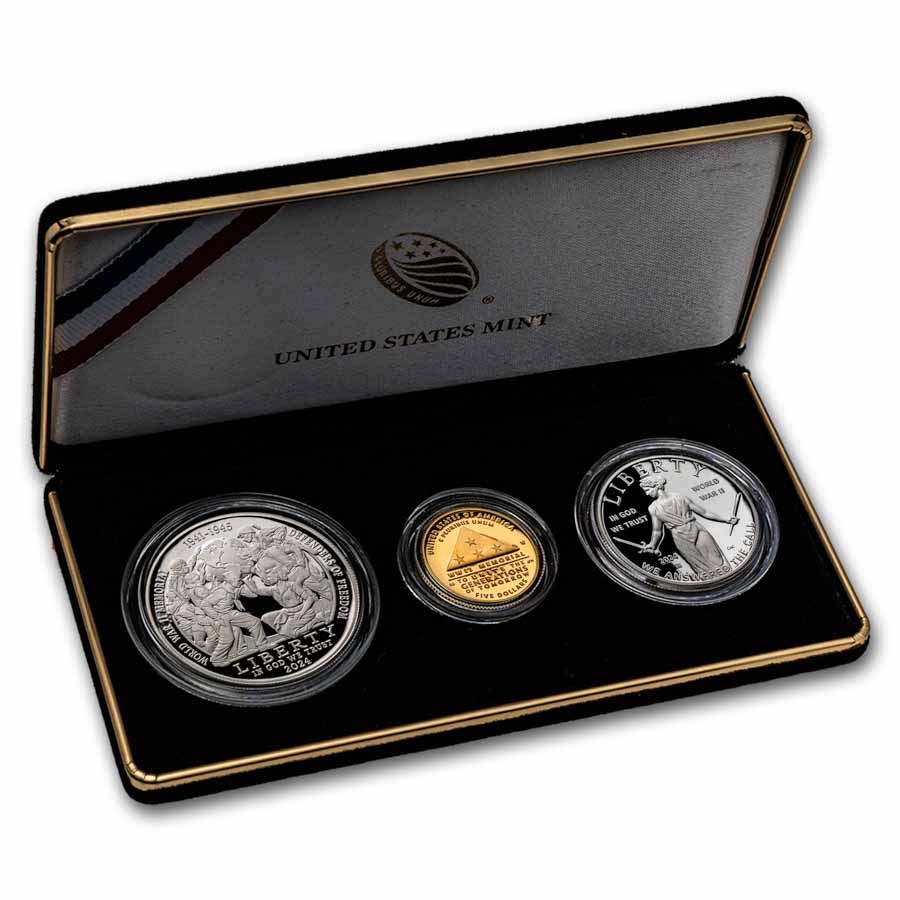 2024-W World War II Memorial Commem Proof Set (w/Box & COA)