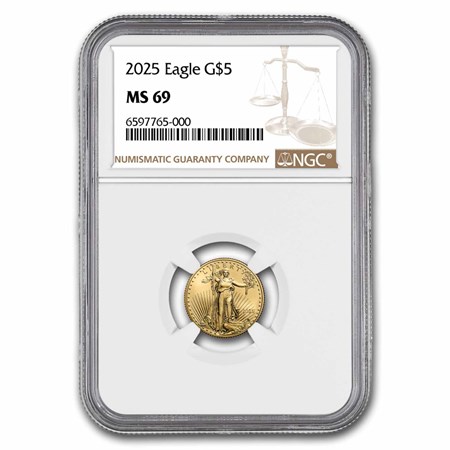 Buy 2025 1/10 oz Gold Eagle MS-69 NGC Early Release | APMEX