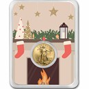 2025 1/10 oz American Gold Eagle - w/Fireplace & Wreath Card