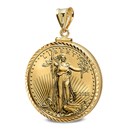 2025 1/10 oz Gold Eagle Pendant (Diamond-Cut Prong Bezel)