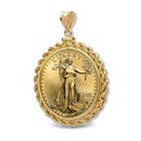 2025 1/10 oz Gold Eagle Pendant (Rope-ScrewTop Bezel)