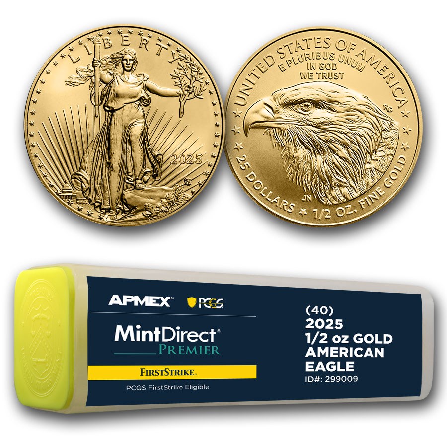 2025 1/2 oz American Gold Eagle (MD® Premier + PCGS FS® Tube)