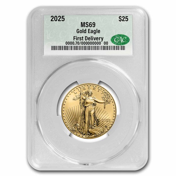 2025 1/2 oz American Gold Eagle MS-69 CAC (First Delivery) 2025 1/2 oz American Gold Eagle MS-69 CAC (First Delivery)