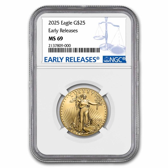 2025 1/2 oz American Gold Eagle MS-69 NGC (Early Releases) 2025 1/2 oz American Gold Eagle MS-69 NGC (Early Releases)