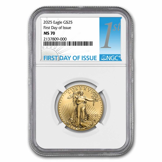2025 1/2 oz American Gold Eagle MS-70 NGC (First Day of Issue) 2025 1/2 oz American Gold Eagle MS-70 NGC (First Day of Issue)