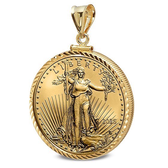 2025 1/2 oz Gold Eagle Pendant (Diamond-ScrewTop Bezel) 2025 1/2 oz Gold Eagle Pendant (Diamond-ScrewTop Bezel)