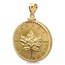 2025 1/2 oz Gold Maple Pendant (Diamond Cut - Screw Top Bezel)