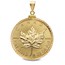 2025 1/2 oz Gold Maple Pendant (Diamond Cut - Screw Top Bezel)