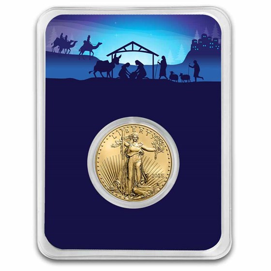 2025 1/4 oz American Gold Eagle - w/Starry Night Nativity Card 2025 1/4 oz American Gold Eagle - w/Starry Night Nativity Card