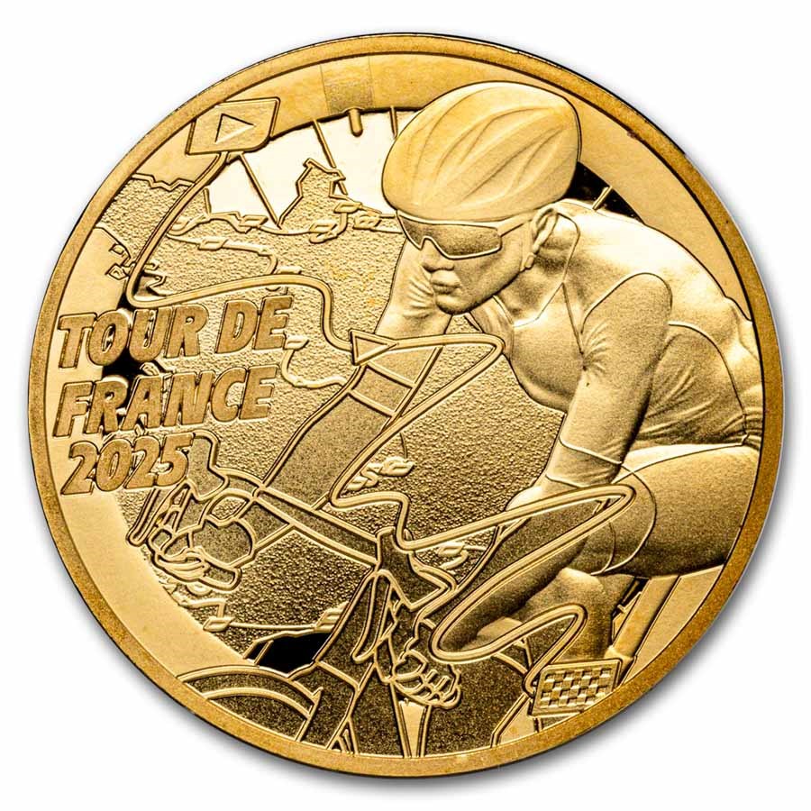2025 1/4 oz Proof Gold €50 Tour de France Route w/ Box & COA