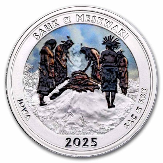 2025 1 oz Ag NATB Iowa Effigy Mounds National Monument (Color)