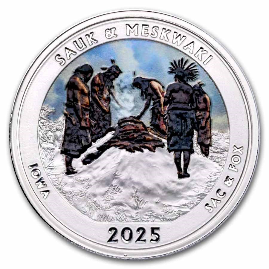 2025 1 oz Ag NATB Iowa Effigy Mounds National Monument (Color)