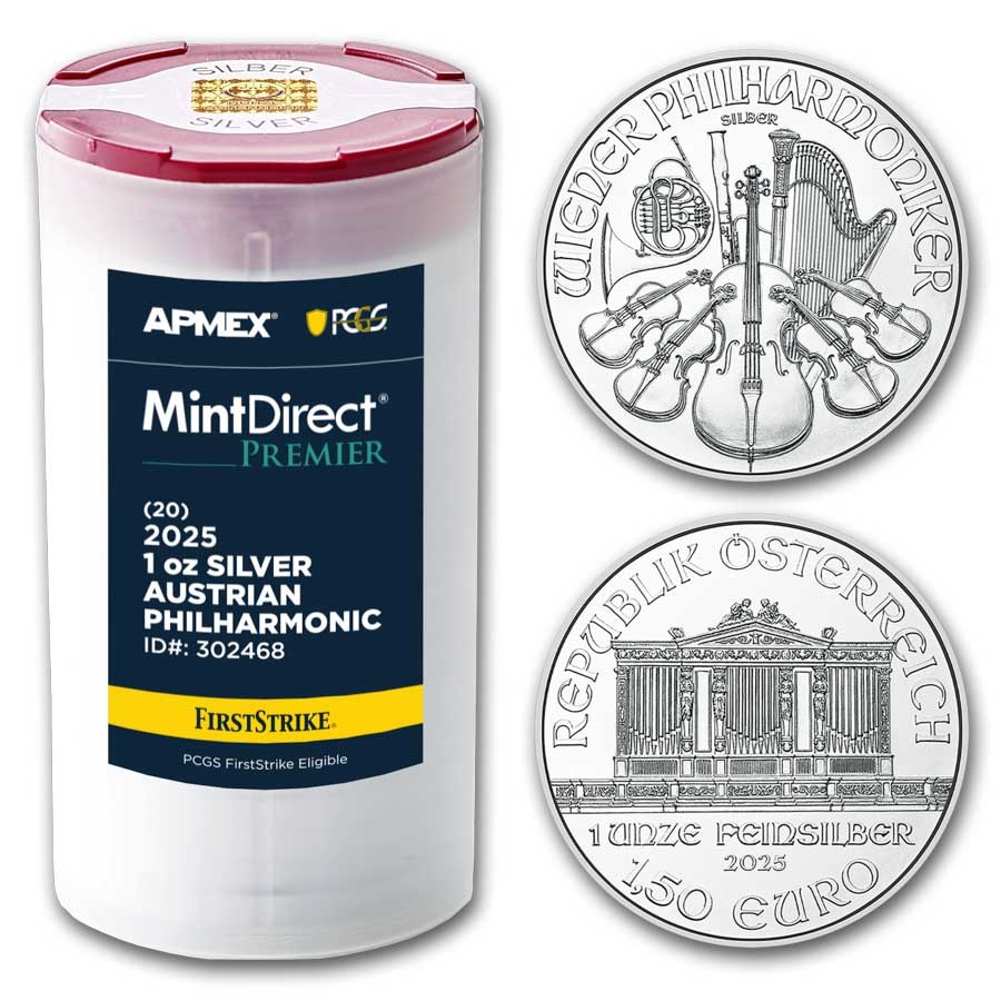 2025 1 oz Ag Philharmonic (20-Coin MD® Premier Tube + PCGS FS®)