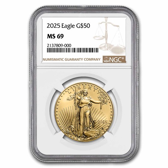 2025 1 oz American Gold Eagle MS-69 NGC 2025 1 oz American Gold Eagle MS-69 NGC