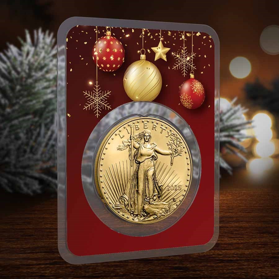 2025 1 oz American Gold Eagle - w/Red Ornaments