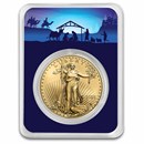 2025 1 oz American Gold Eagle - w/Starry Night Nativity Card