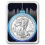 2025 1 oz American Silver Eagle - w/Blue Christmas Ornament Card