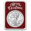 2025 1 oz American Silver Eagle - w/Elegant Merry Christmas Card