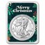 2025 1 oz American Silver Eagle - w/Green Christmas Holly Card