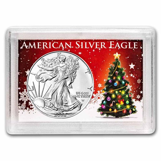 2025 1 oz American Silver Eagle - w/Harris Holder, Christmas Tree 2025 1 oz American Silver Eagle - w/Harris Holder, Christmas Tree