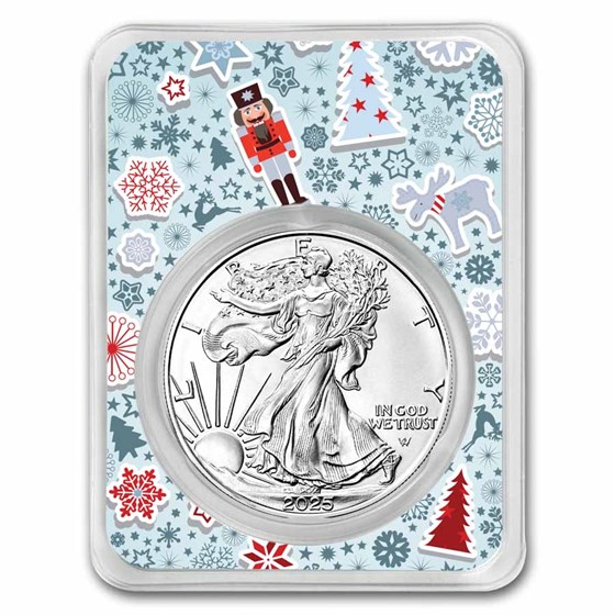 2025 1 oz American Silver Eagle - w/Nutcracker Collage Card 2025 1 oz American Silver Eagle - w/Nutcracker Collage Card