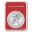 2025 1 oz American Silver Eagle - w/Plaid Happy Holidays Card