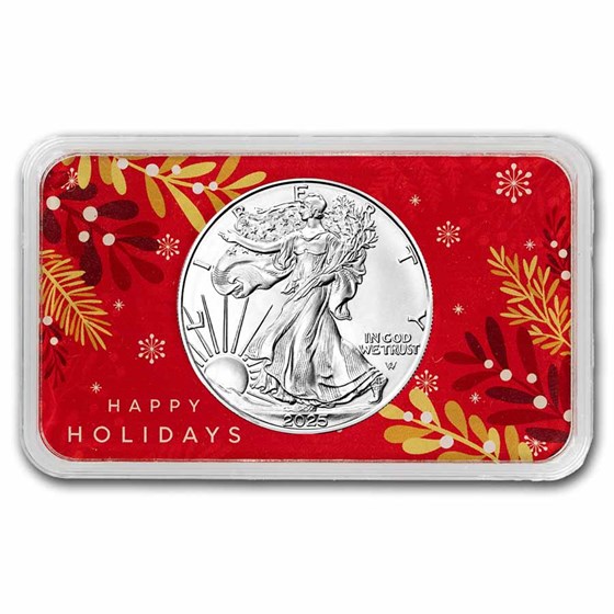 2025 1 oz American Silver Eagle - w/Premium Case, Happy Holidays 2025 1 oz American Silver Eagle - w/Premium Case, Happy Holidays