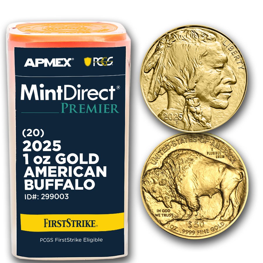 2025 1 oz Gold Buffalo (20-Coin MD® Premier Tube + PCGS FS)