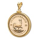2025 1 oz Gold Krugerrand Pendant (Diamond-Screw Top Bezel)