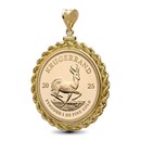 2025 1 oz Gold Krugerrand Pendant (Rope-Screw Top Bezel)