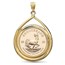 2025 1 oz Gold Krugerrand Teardrop Pendant (Prong Bezel)