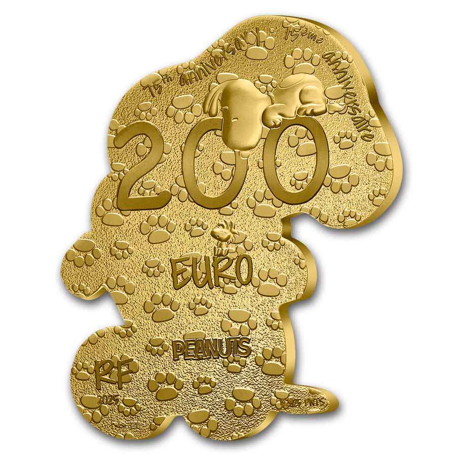 2025 1 oz Proof Gold €200 Snoopy Shaped 75 Years of Peanuts | eBay