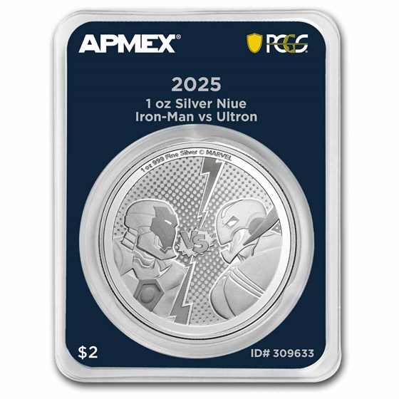 2025 1 oz Silver $2 Iron-Man vs Ultron (MD® Premier + PCGS FS) 2025 1 oz Silver $2 Iron-Man vs Ultron (MD® Premier + PCGS FS)