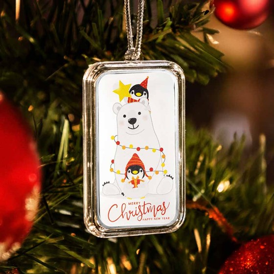 2025 1 oz Silver Colorized Bar - Christmas Polar Bear & Pengins 2025 1 oz Silver Colorized Bar - Christmas Polar Bear & Pengins