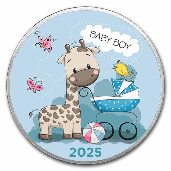 2025 1 oz Silver Colorized Round - APMEX (Baby Boy Giraffe) 2025 1 oz Silver Colorized Round - APMEX (Baby Boy Giraffe)