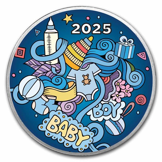 2025 1 oz Silver Colorized Round - APMEX (Baby Boy) 2025 1 oz Silver Colorized Round - APMEX (Baby Boy)