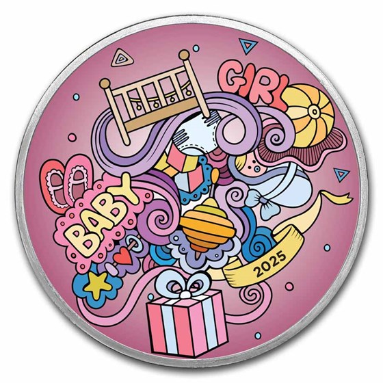 2025 1 oz Silver Colorized Round - APMEX (Baby Girl)