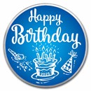 2025 1 oz Silver Colorized Round - APMEX (Blue Happy Birthday)