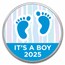 2025 1 oz Silver Colorized Round - APMEX (It's A Boy, Footprints)