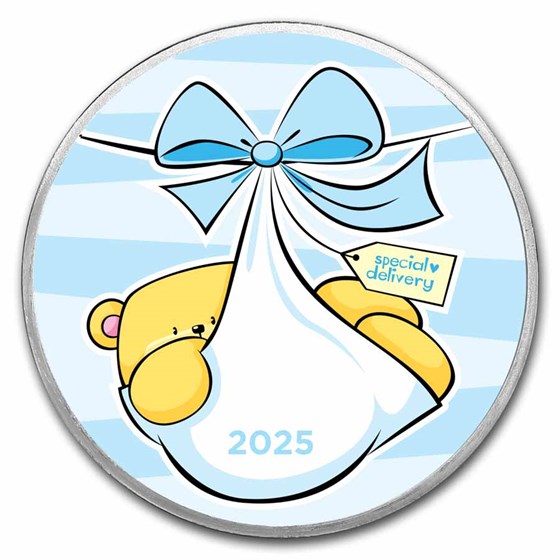 2025 1 oz Silver Colorized Round - APMEX (Special Delivery, Boy) 2025 1 oz Silver Colorized Round - APMEX (Special Delivery, Boy)