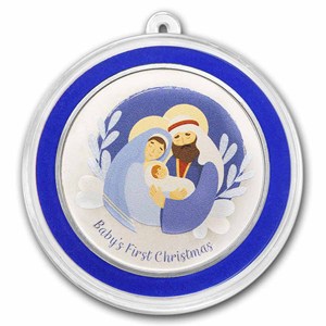 2024 1 oz Silver Colorized Round - Baby's 1st Christmas, Nativity