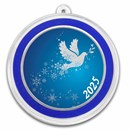 2025 1 oz Silver Colorized Round - Dove Snowflakes