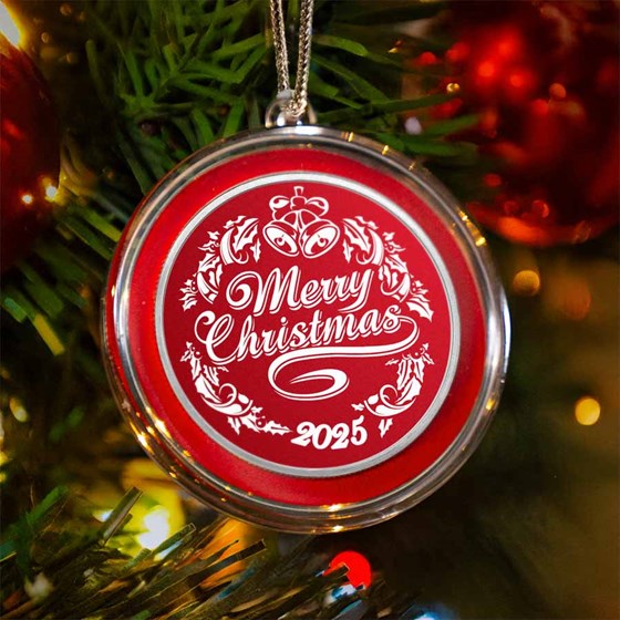 2025 1 oz Silver Colorized Round - Rosy Red Merry Christmas 2025 1 oz Silver Colorized Round - Rosy Red Merry Christmas