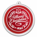2025 1 oz Silver Colorized Round - Rosy Red Merry Christmas