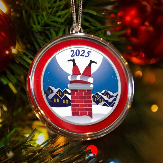 2025 1 oz Silver Colorized Round - Santa Stuck In The Chimney 2025 1 oz Silver Colorized Round - Santa Stuck In The Chimney