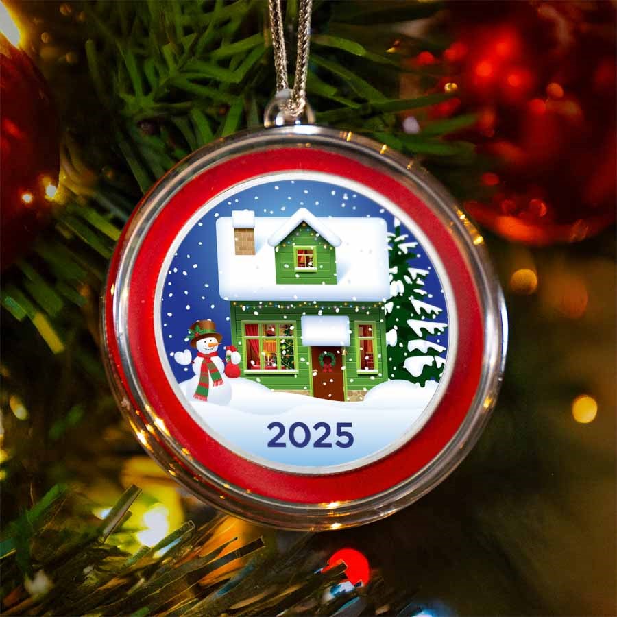 2025 1 oz Silver Colorized Round - Snowman & Cozy House