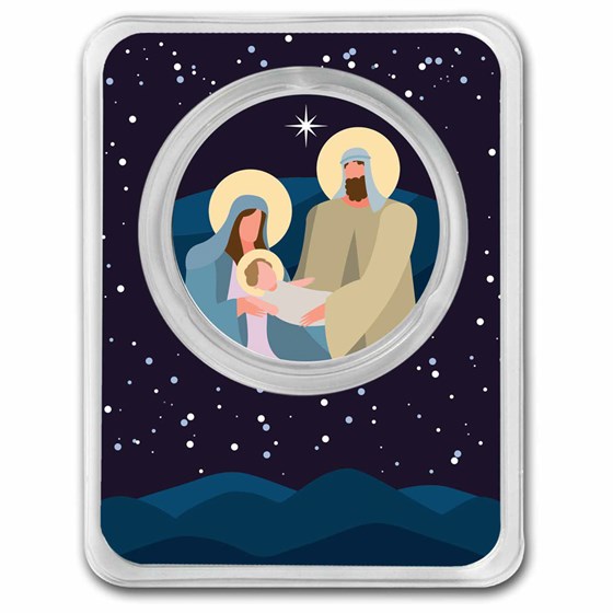 2025 1 oz Silver Colorized Round - Starry Night Angel & Nativity 2025 1 oz Silver Colorized Round - Starry Night Angel & Nativity