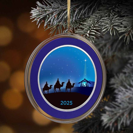2025 1 oz Silver Colorized Round - Three Wise Men Blue